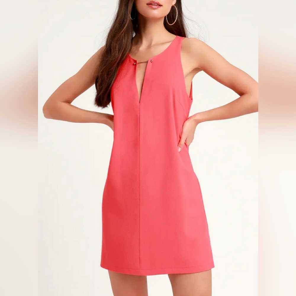 NWT Lulus near or bar shift dress coral color size medium
